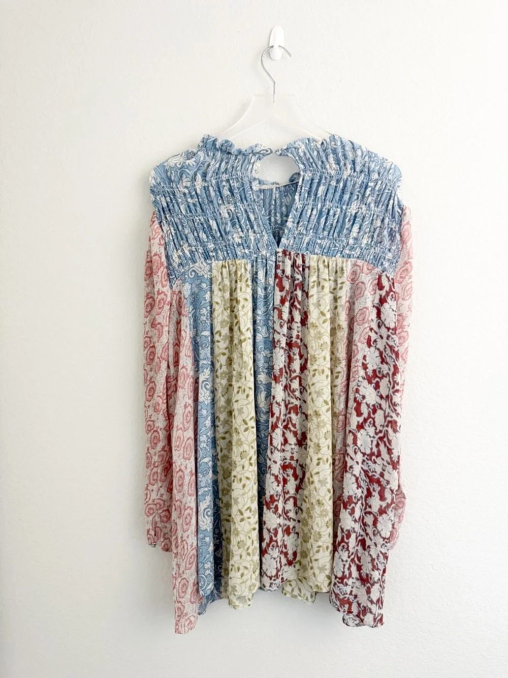 Free People Lilac Combo Merrie Mix Print Tunic Top - Picture 4 of 8